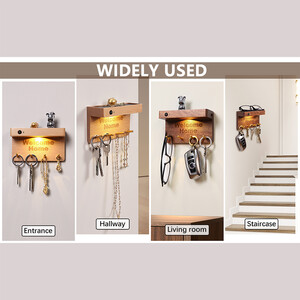 خرید جاکلیدی دیواری چوبی مغناطیسی به همراه سنسور نور