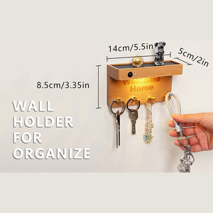 خرید جاکلیدی دیواری چوبی مغناطیسی به همراه سنسور نور