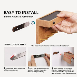 فروش جاکلیدی دیواری چوبی مغناطیسی به همراه سنسور نور