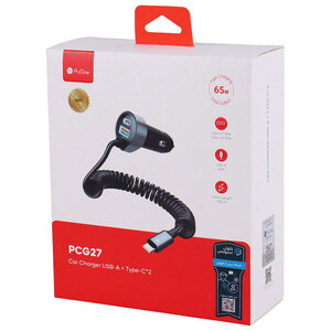 قیمت شارژر فندکی 65 وات دو پورت پرووان با کابل تایپ سی