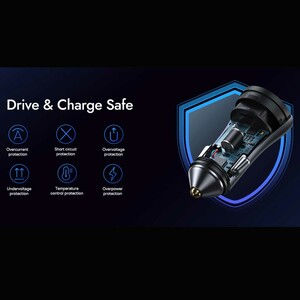 شارژر فندکی فست شارژ ماشین تایپ‌سی 60 وات بیسوس