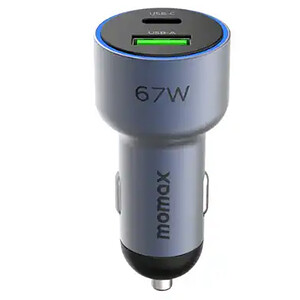 کیفیت شارژر فندکی فست شارژ ماشین تایپ سی و یو‌اس‌بی 67 وات مومکس