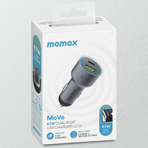 بهترین شارژر فندکی فست شارژ ماشین تایپ سی و یو‌اس‌بی 67 وات مومکس