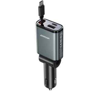 شارژر فندکی فست شارژ ماشین Type-C و یو‌اس‌بی 30 وات با کابل جمع شونده جویروم JR-CCL07