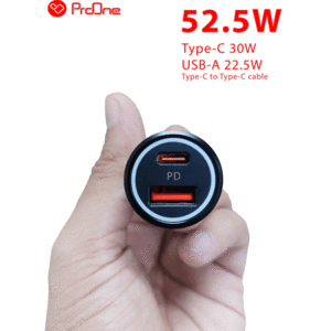 فروش شارژر فندکی فست شارژ ماشین تایپ سی و  یو اس بی پرووان همراه کابل دوسر تایپ‌سی