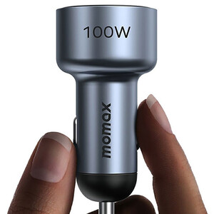 خرید شارژر فندکی فست شارژ ماشین تایپ سی و یو اس بی 100 وات مومکس