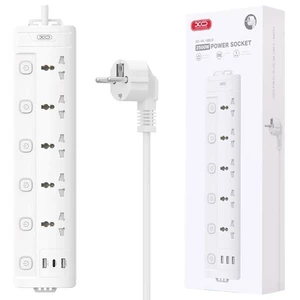 چند راهی برق 5 سوکت و 2 یواس‌بی و 1 تایپ‌سی ایکس او WL19