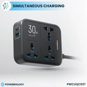 بهترین چند راهی برق با 3 سوکت و پورت تایپ سی و یو اس بی پاورولوژی