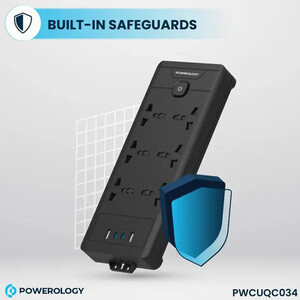 فروش چند راهی و محافظ برق 2500 وات سوکت، یو اس بی و تایپ سی پاورولوژی