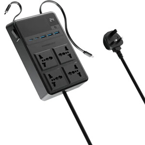 چند راهی و محافظ برق 2500 وات 4 سوکت، 3*USB و 2*تایپ‌سی پاورولوژی PWC029