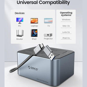 فروش داک هارد دیسک 2 سینی تایپ سی اوریکو