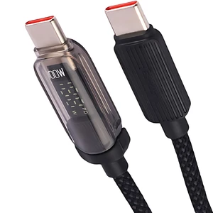 خرید کابل سوپر فست شارژ دوسر تایپ سی دیجیتالی شفاف  ارلدام