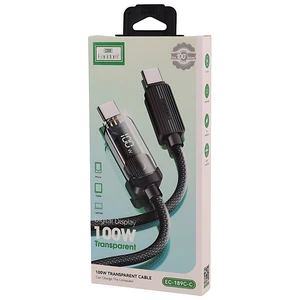 کیفیت کابل سوپر فست شارژ دوسر تایپ سی دیجیتالی شفاف  ارلدام