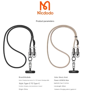 کابل دو سر تایپ‌سی فست شارژ با بند آویز گردنی گوشی مک دودو