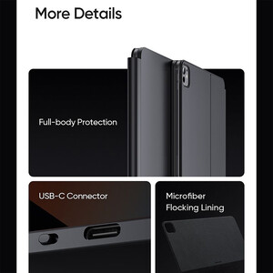 بهترین کاور کتابی هوشمند مگنتی کیبورد دار آیپد ایر ام4 13 اینچ مک دودو