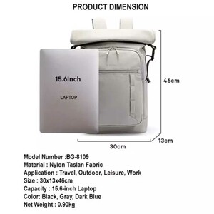 کوله پشتی مسافرتی لپ تاپ 15.6 اینچ با ظرفیت بزرگ 25 لیتر بنج