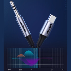 کابل انتقال صدا 3.5 میلی متری به تایپ‌سی 100 سانتی‌متری یوگرین