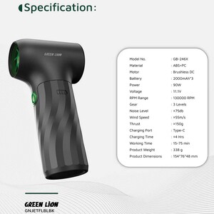 جت فن دمنده باد قوی شارژی گرین‌لاین