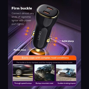 قیمت شارژر فندکی فست شارژ ماشین تایپ‌سی 60 وات الدنیو