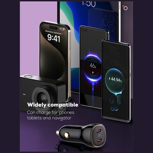 شارژر فندکی فست شارژ ماشین تایپ‌سی 60 وات الدنیو