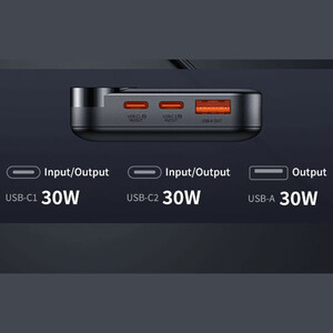 قیمت پاوربانک تایپ‌سی و یو اس بی 30  وات  مک دودو