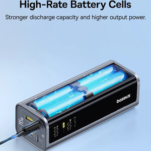 فروش پاوربانک فست‌شارژ  145 وات به همراه کابل تایپ سی بیسوس