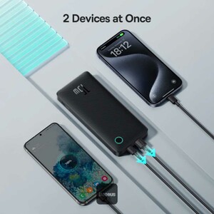 پاوربانک 10000 باریک یو‌اس‌بی و تایپ‌سی 15 وات بیسوس