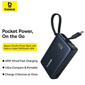 پاوربانک بیسوس Picogo با کابل داخلی