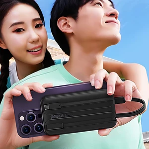 خرید پاوربانک تایپ سی و یو اس بی  با دو کابل تایپ سی متصل بیسوس