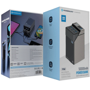 قیمت پاوربانک تایپ سی و یو اس بی شارژ سریع 65 وات 50000 پاورولوژی