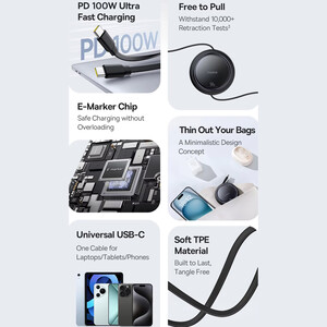 کابل فست‌شارژ دو سر تایپ سی بیسوس