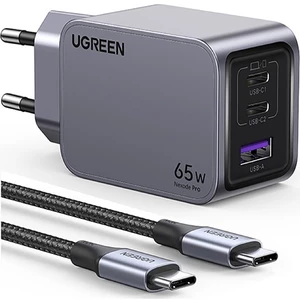 شارژر دیواری USB و تایپ‌سی 65 وات یوگرین Ugreen X755 25871 با کابل تایپ‌سی به تایپ‌سی 5 آمپر