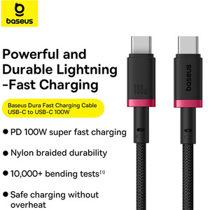 فروش کابل تایپ سی به تایپ سی باسئوس100 وات 2 متری