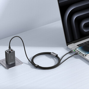 کابل شارژ سریع 100وات تایپ سی به لایتنینگ+تایپ سی مک دودو