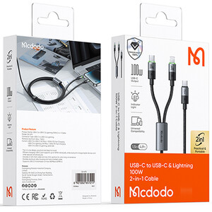 قیمت کابل تایپ سی به لایتنینگ و تایپ سی مک دودو