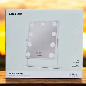 خرید آینه آرایشی رومیزی ال ای دی دار گرین لاین