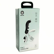 بسته بندی شیک ست قاشق و چنگال مسافرتی 4 در 1  گرین لاین  GN-4IN1CSETBK