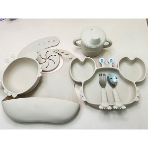 ست ظرف غذا سیلیکونی هشت تکه طرح خرچنگ ALGO