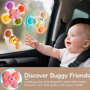 اسپینر چسبان پاپتی 3 عددی طرح حیوانات اسباب بازی SPINNING TOYS