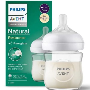 شیشه شیر پیرکس نوزادی بدو تولد به بالا 2 قطره مدل نچرال Natural ظرفیت 120میلی لیتر philips avent فیلیپس اونت