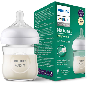 شیشه شیر پیرکس نوزادی بدو تولد به بالا 2 قطره مدل نچرال Natural ظرفیت 120میلی لیتر philips avent فیلیپس اونت