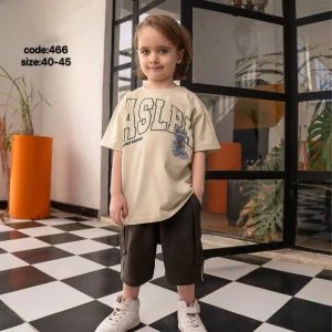 ست تیشرت شلوارک پسرانه مدل مانی کد001، رنگبندی مطابق تصویر
