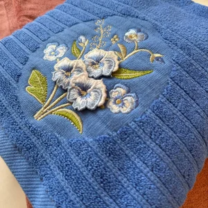 حوله گل برجسته اعلا فاباریس طرح قاب گل سایز 50x90 سانتی متر