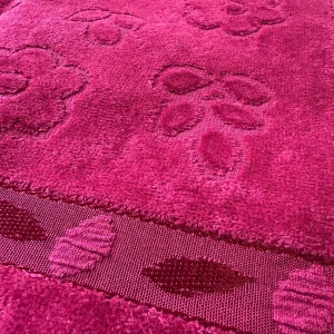 حوله ابریشم فاضل مدل گلبرگ سایز40*80 سانتی متر