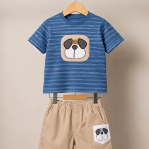 ست تیشرت شلوارک پسرانه مدل اهورا کد001،رنگبندی مطابق تصویر