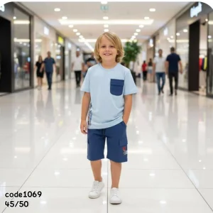 ست تیشرت وشلوارک پسرانه مدل ماهان کد001، رنگبندی مطابق تصویر