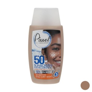 کرم ضد آفتاب پوست خشک و حساس SPF50 پیکسل رنگ بژ طلایی
