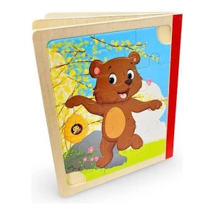 کتاب پازلی چوبی طرح دار 12 تکه اسباب بازی