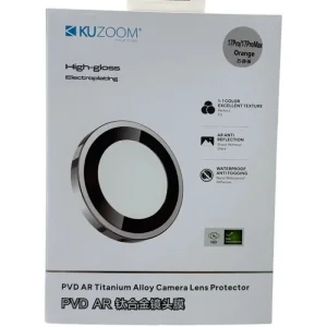 محافظ رینگی لنز دوربین آیفون 17 پرومکس کوزوم KUZOOM PVD AR Titanium ضدانعکاس نور