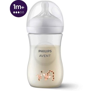 شیشه شیر طرحدار نوزادی 1 ماه به بالا مدل نچرال Natural ظرفیت 260 میلی لیتر philips avent فیلیپس اونت
